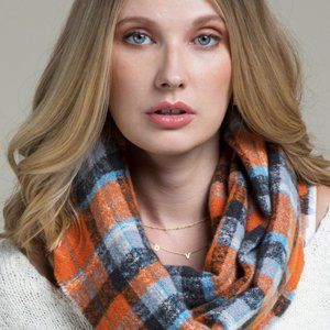 Tartan Plaid Infinity Scarf - Versatile Warm & Comfy - Vegan Friendly